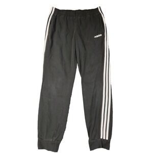 Adidas Sweatpants Mens Medium Black White Striped‎ Elastic Waist Light Weight